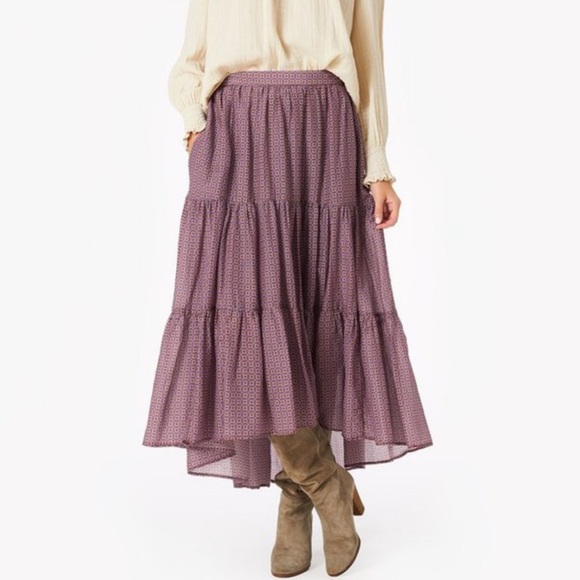 Silk XiRENA Purple Midi Skirt - Picture 1 of 13